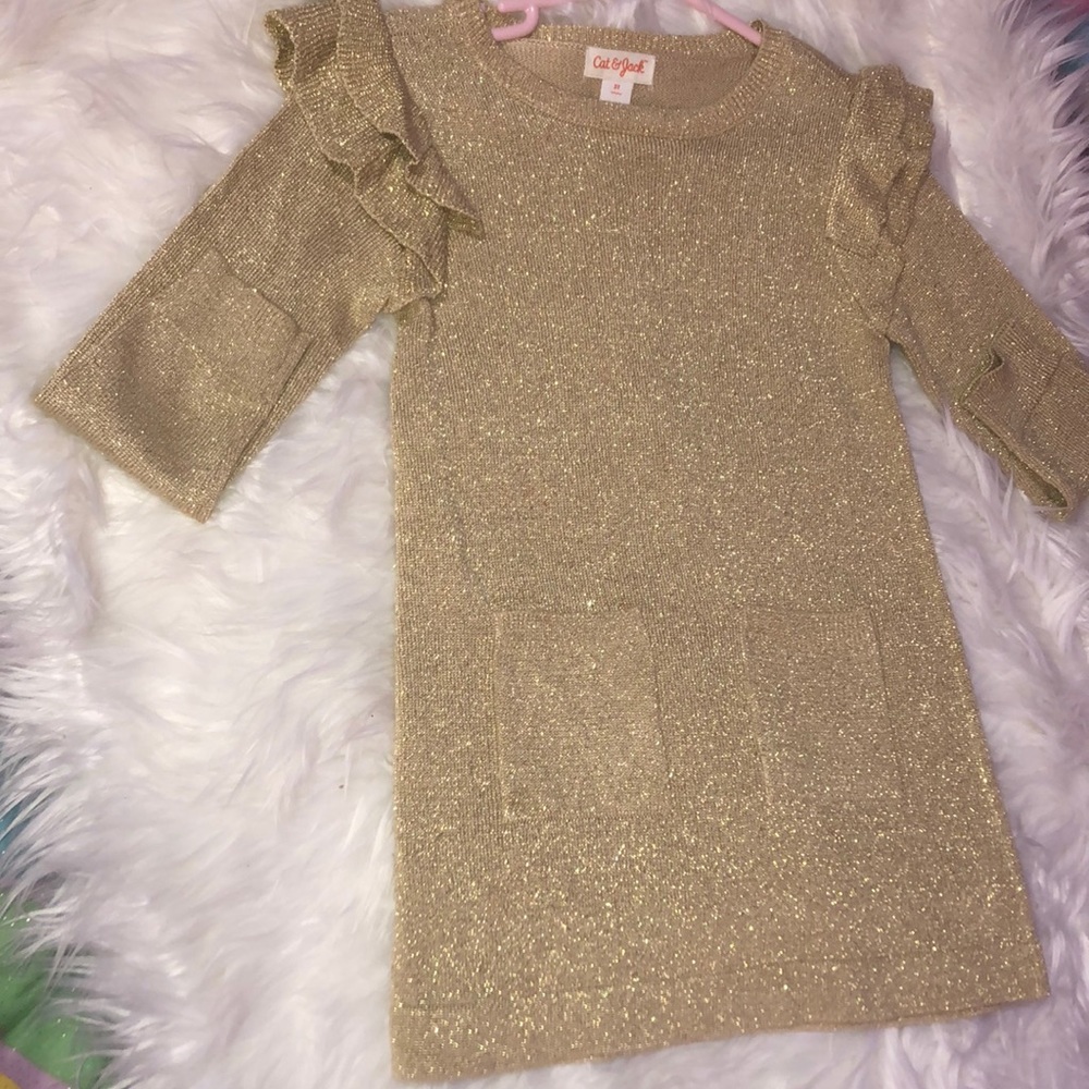 GORGEOUS GOLD SPARKLY DRESS FOR TODDLER GIRL💕✨👧